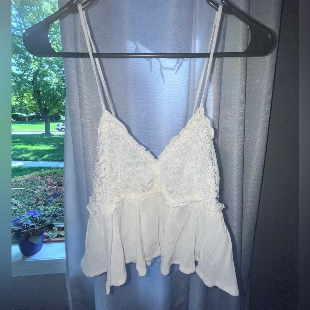 White Flowing Crop Shirt